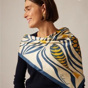 Tuckernuck Navy and Mustard Silk Wrap